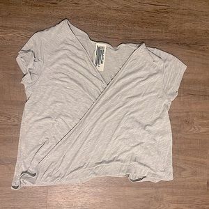 Free People Drapey Grey Blouse/Top NWOT